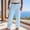 Light Blue, variant on FengLS Men's Casual Cotton Pants Fashionable Solid Color Trousers with Side Pockets Summer Relaxed Wide Leg Beach Pants Elastic Waist Sweatpants