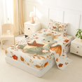 thumbnail image 2 of Homewish Cute Dino Twin Sheets,Autumn Leaves Bedding,Brown,3pcs,1 Fitted Sheet and 1 Pillowcase, 2 of 6