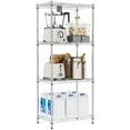 thumbnail image 1 of M MZG Unidad de Estantería de Almacenamiento de Metal de 4 Niveles para Oficina en Casa, Cocina, Sala de Estar, Baño (Cromo, 4 Niveles, 11.8" D X 17.7" W X 41.9" H), 1 of 8