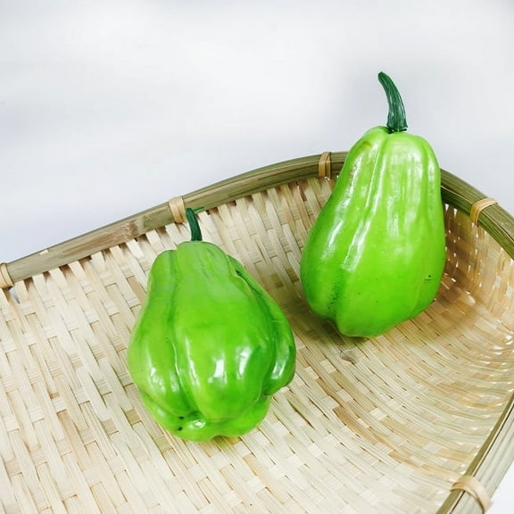 Nvzi Realistic Artificial Fake Vegetables Lifelike Decorative Foam Food Set Faux Veggies for Home, Kitchen, Decor Set Photo Props（chayote，10pcs）