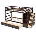 thumbnail image 5 of Harper & Bright Designs Stairway Bunk Bed Twin over Twin, Wooden Twin Size Bunk Bed Frame with 6 Storage Drawers and Staircase for Boys and Girls Adults, Espresso, 5 of 20