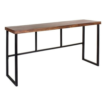 Casartis Living Anthem 70" Transitional Wood Console Table in Brown/Black