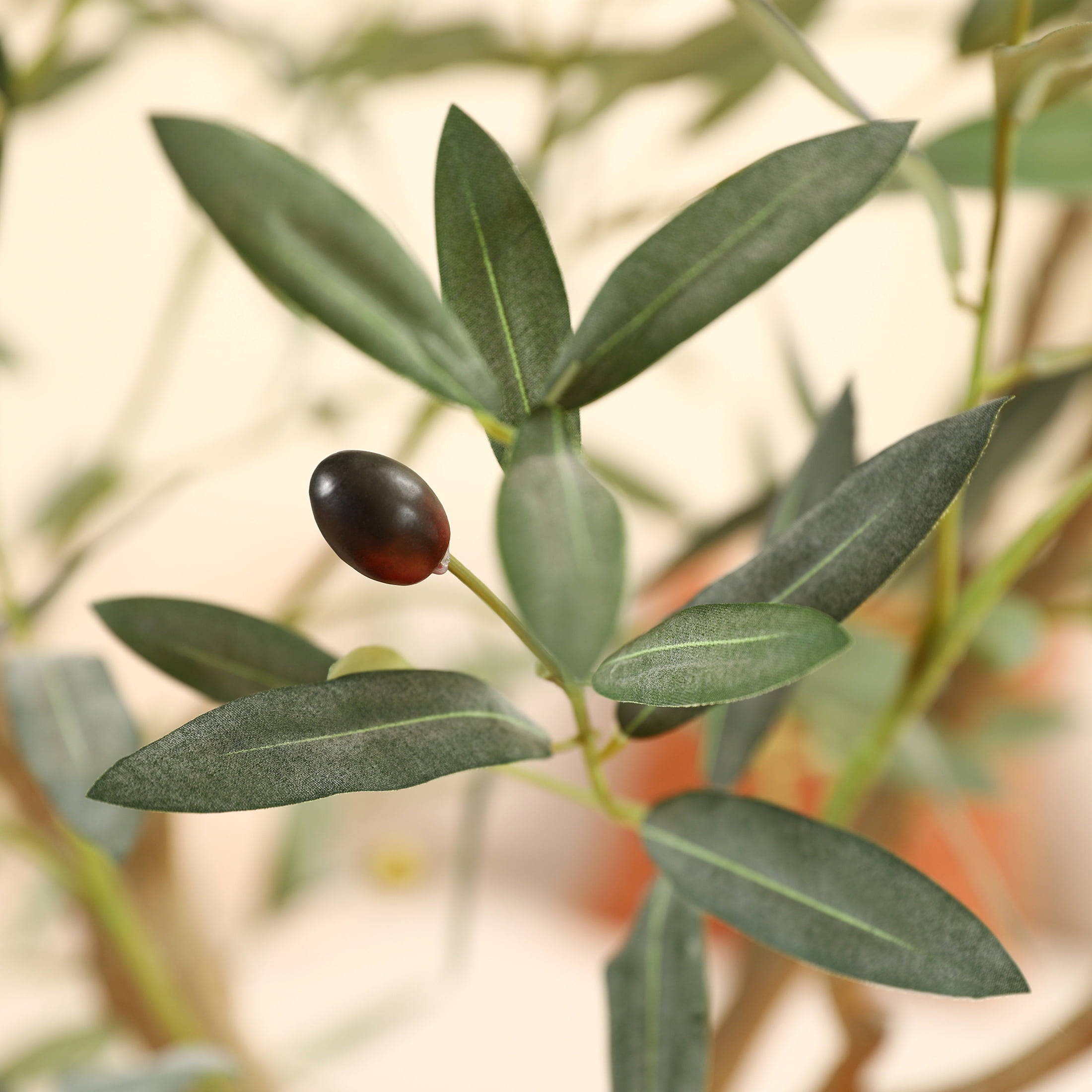 7ft UV Resistant Fake Olive Tree with White Tall Planter, Pre Potted Artificial Olive Tree for Indoor Outdoor Home Decor, Big Faux Plants Fake Plants for Office House Decor