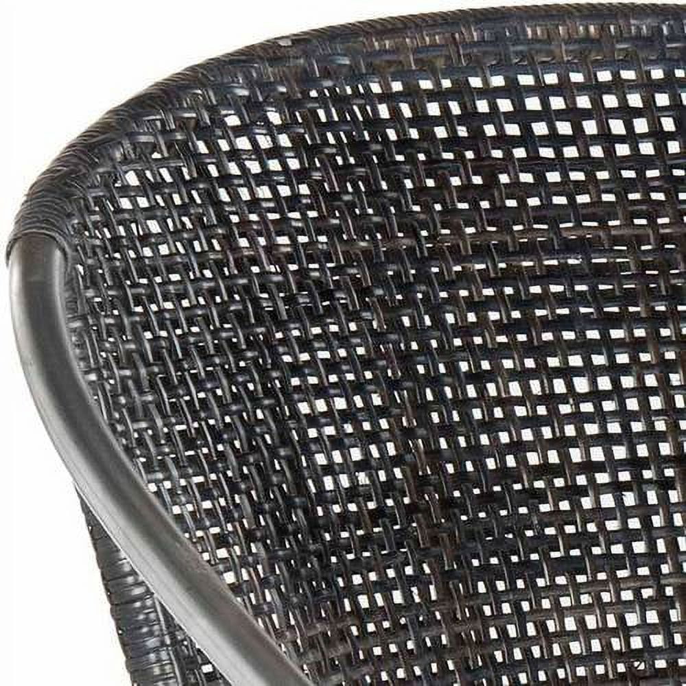 SAFAVIEH Melita Contemporary Rattan Armchair, Black, Set of 2