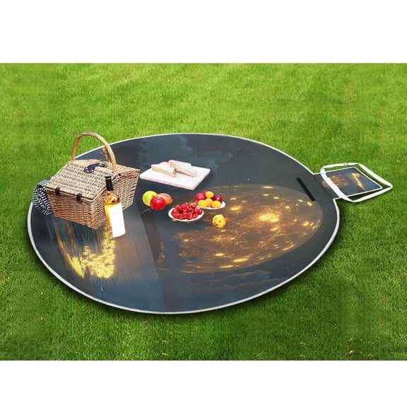 Picnic Blankets Teencool Beach Blanket Creatively Glowing Moon over Ocean Pattern Outdoor Blanket for Travel