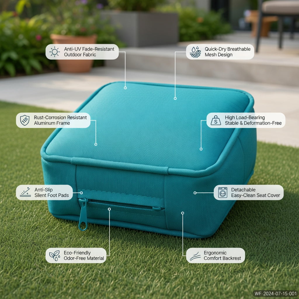 Hommoo 4-Piece Outdoor Rattan Patio Conversation Set with Plush Seat Cushions, PE Wicker Loveseat + 2 Chairs + Tempered Glass Coffee Table, Turquoise