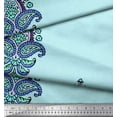 thumbnail image 2 of Soimoi Polyester Crepe Fabric Floral & Paisley Block Printed Fabric 1 Yard 52 Inch Wide, 2 of 3