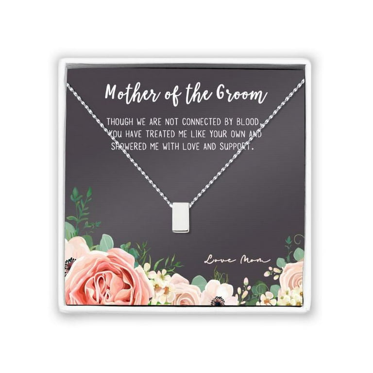 Silver Mother's Day Necklace for Mom, Mother of the Groom Gift