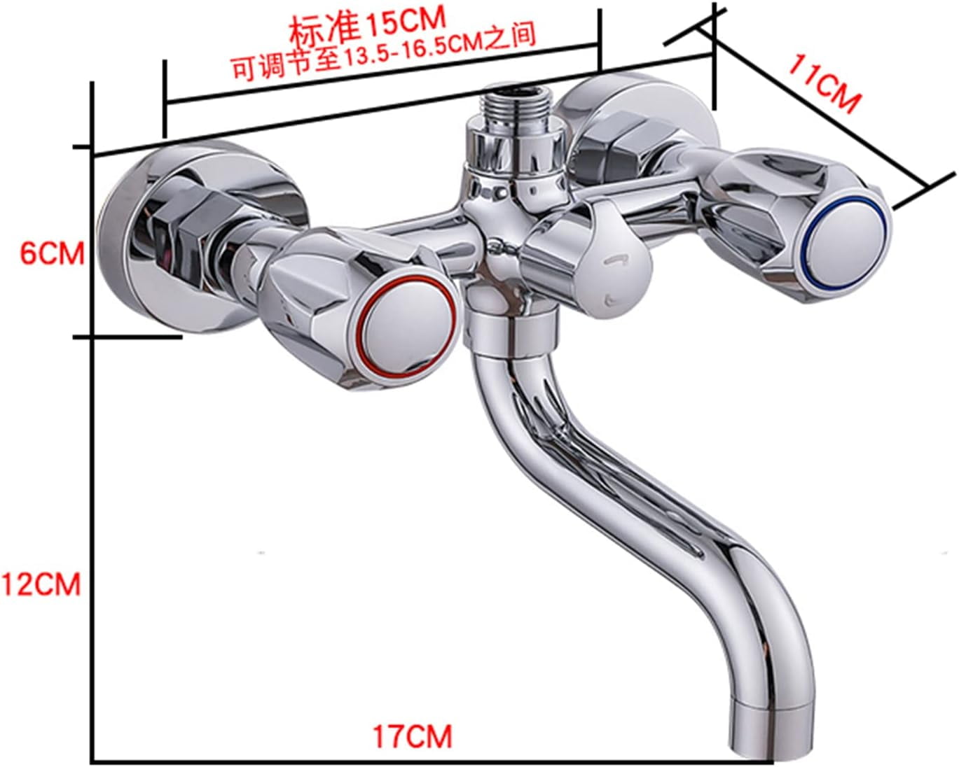 Bath Mixer Tap with Shower Attachment Bathtub Faucet Wall Mounted Chrome-Plated Faucet Brass Hot and Cold Water Shower Faucet-E