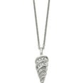 thumbnail image 4 of Stainless Steel Polished With Cz Fancy Shell 22In Necklace Made In China srn592-22, 4 of 6