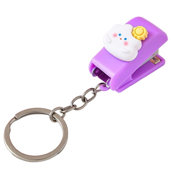 Cartoon Mini Stapler Small Stapler Portable Binding Cute Staple Manual Stapler with Keychain for Travel Office