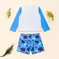 thumbnail image 4 of Summer Little Boys Swimwear Sets 2 Piece Baby Swimsuit Long Sleeve Cartoon Cute Kids Student Swimsuit White Shorts Swimwear Bottom 5-6T, 4 of 7
