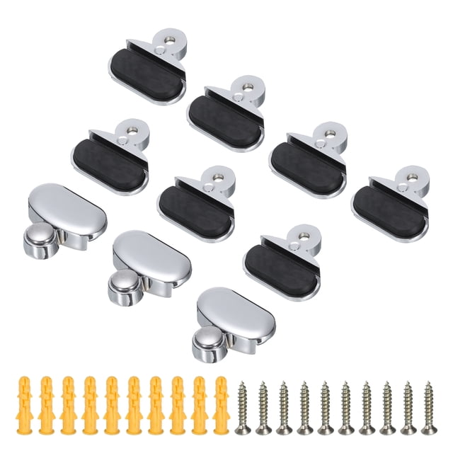 10Pcs Zinc Alloy Mirror Floating Glass Clip Set Glass Mounting Round Clips, Bathroom Mirror Fix Kit