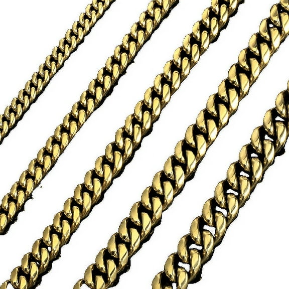 Necklaces for Men and Women Stainless Steel Cuban Curb Chain Gold