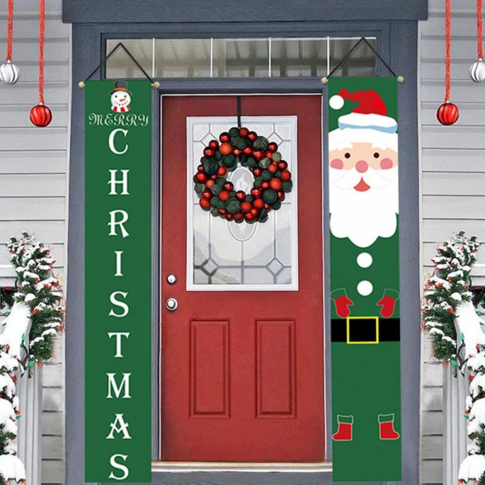 Merry Christmas Light Up LED Sign Decorative Plaque With Green Garland Trim 