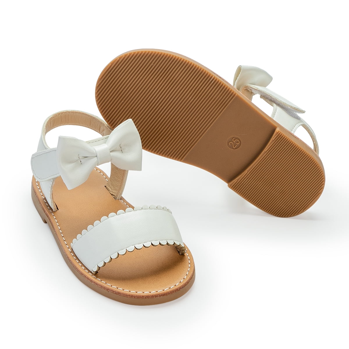 Meckior Toddler Girls Sandals Open Toe Summer PU leather Shoes for Little Kids