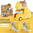 thumbnail image 2 of Yellow Spinning Top Toy With Dinosaur Car Launcher For Competitive Play And Hand Eye Coordination, 2 of 6