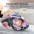 thumbnail image 4 of Yayeee Pillowcase Standard Size Set of 2 Satin Wrinkle Resistant Envelope Pillow Case, Pink and Purple Flowers, 4 of 8