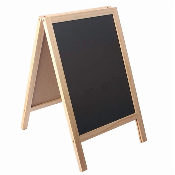 Storefront Advertising 2-Sided Foldable Dry Erase Whiteboard with Wood Frame, 1-Pack
