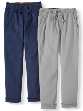 Wonder Nation Boys 6-16 & Husky Pull On Pants, 2-Pack