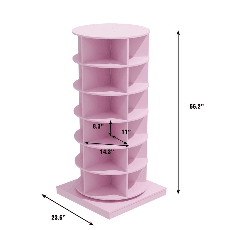7-Tier Rotating Shoe Rack - 360° Spinning Tower Holds 28+ Pairs, Easy Assembly, PVC-486160