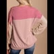 thumbnail image 4 of Moda para Mujer 2025, Camisetas Holgadas Informales de Punto con Cuello Redondo y Larga con Bloques de Color Rosa M, 4 of 10
