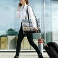 thumbnail image 5 of FORMRS Canvas Laptop Tote Bag for Women with 15.6" Computer Compartments Shoulder Handbag, Winter Mountain, 5 of 7