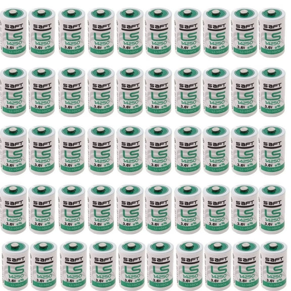 50-Pack Batteries For SAFT LS14250 3.6V 1/2 AA Lithium Battery