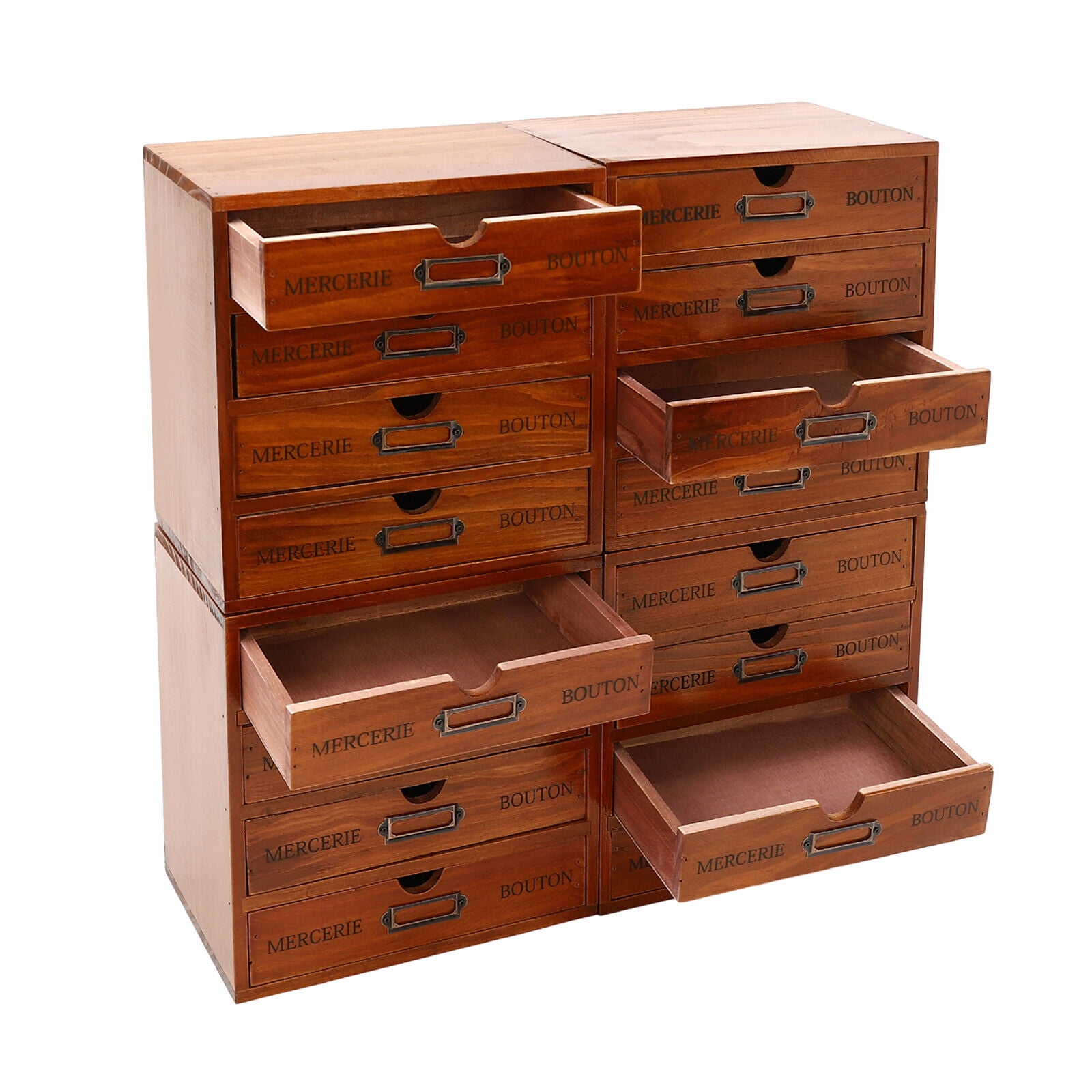 Sturdy Metal & Wood 16-Compartment Desk Organizer - Rust-Resistant Storage Solution for Office, Home & Classroom