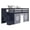 Blue + Gray & White Tent, variant on Bedz King Contemporary Low Loft Twin Bed with 3 Step-Stairway, Blue