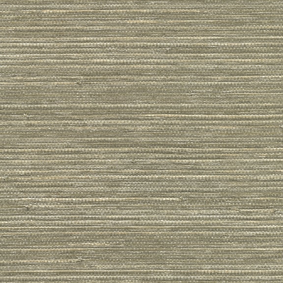 Kenneth James Tagum Grey Grasscloth Wallpaper