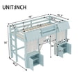 thumbnail image 4 of LOOM Twin Loft Bed with Built-in Bookshelf,Curtain,and Storage Shelf Amusement Park-Inspired Playful Design Safety Guardrails,Blue, 4 of 9