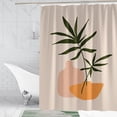 thumbnail image 4 of Cortina de ducha abstracta de flores, 71 x 71, arte bohemio y minimalista, tela impermeable, para cualquier baño moderno, ganchos incluidos, 4 of 7