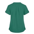 thumbnail image 4 of Laqbezok Women's V-Neck Nursing Uniform Top, Professional Short Sleeve Shirt, Medical Workwear with Chest Pocket and Side Slits, 4 of 5
