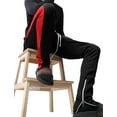 thumbnail image 2 of Mens Stripe Track Pants Skinny Fit Stretch Trouser Elastic Jogger, 2 of 5