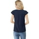 thumbnail image 3 of Camiseta Manga Tulipán Allegra K Cuello En V Básico Para Mujer Azul oscuro S, 3 of 5