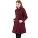 thumbnail image 1 of Abrigo De Invierno Con Bolsillos Inclinados Con Doble Botonadura Y Cuello Alto Para Mujer Borgoña XL, 1 of 6