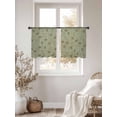 thumbnail image 3 of Sage Green Floral Sheer Curtains 54 Inch Length 2 Panels Set, Vintage Spring Botanical Flowers Voile Window Treatment Rod Pocket Short Kitchen Curtains Drapes for Bedroom 52"x54"x2, 3 of 7