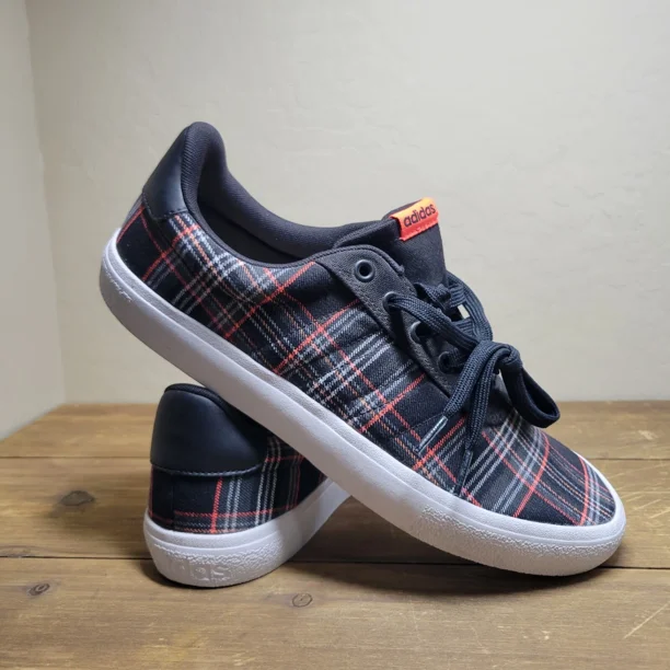 Adi - das Vulc Raid3r Black Orange Plaid Men's Sneakers Sz 10 NWOT