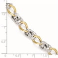 thumbnail image 2 of 10k Two Tone Fancy Lobster Closure Gold Polished and Sparkle Cut Link Bracelet 7.5 Inch Measures 7mm Wide - Link Bracele, 2 of 2