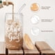 thumbnail image 3 of Vaso de cristal SANDJEST 470 ml con tapa de bambú y pajita, 3 of 7