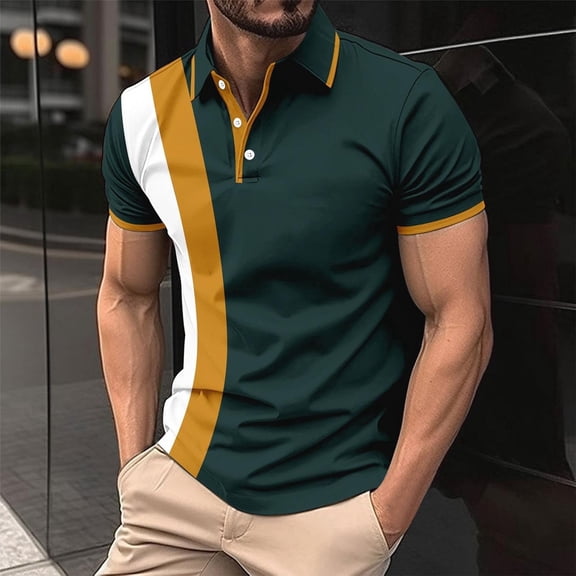 CIAKGIAF Button Mens T Shirts Collar Casual Athletic Short Sleeved, Breathable T Shirts