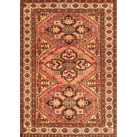 Ahgly Company Indoor Rectangle Persian Orange Traditional Area Rugs, 2' x 5'
