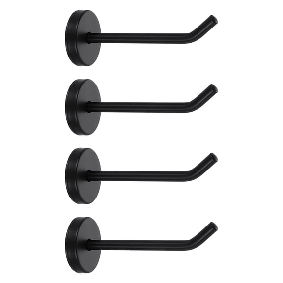 Uxcell 4 Pack 3.9 Inch Coat Hooks, Stainless Steel Long Nose Wall Mount Hook, Robe Towel Hangers with Screws for Livingroom Bathroom Closets and Wardrobe, Black
