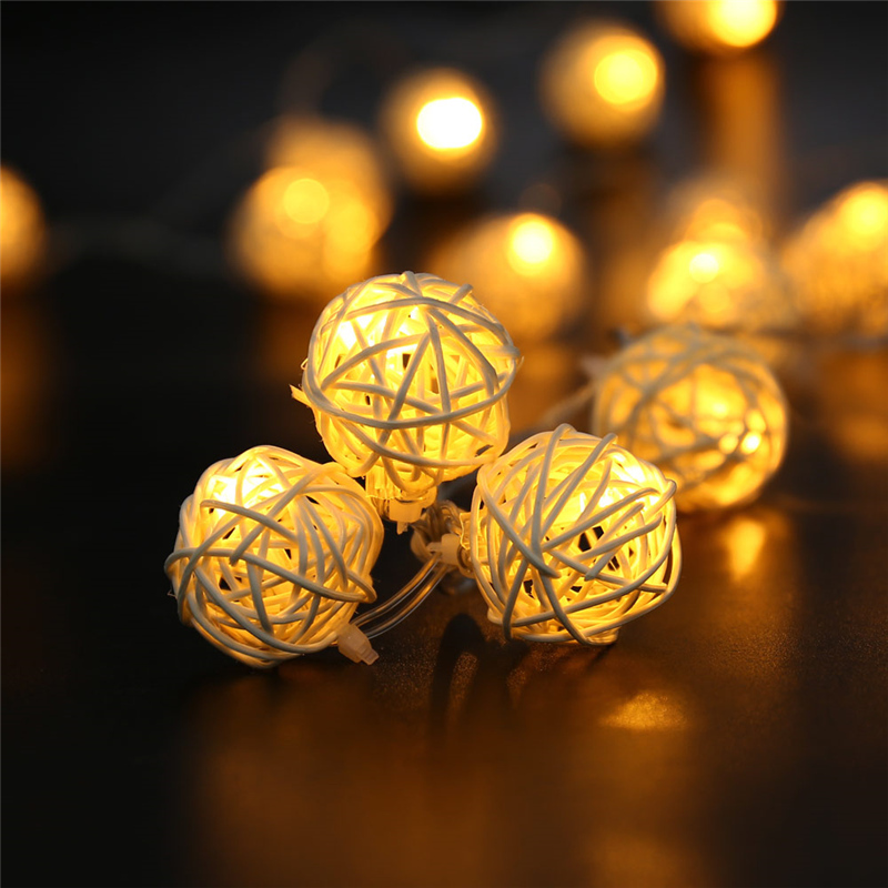 Icicle LED string lights 20 Led Christmas Rattan Ball Christmas Party
