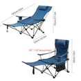 thumbnail image 3 of Graflsoa Portable Outdoor Reclining Lounge Chair with Adjustable Backrest, Cup Holder, and Side Pocket, Ideal for Beach, Camping, and Fishing, Foldable Design in Grey., 3 of 7