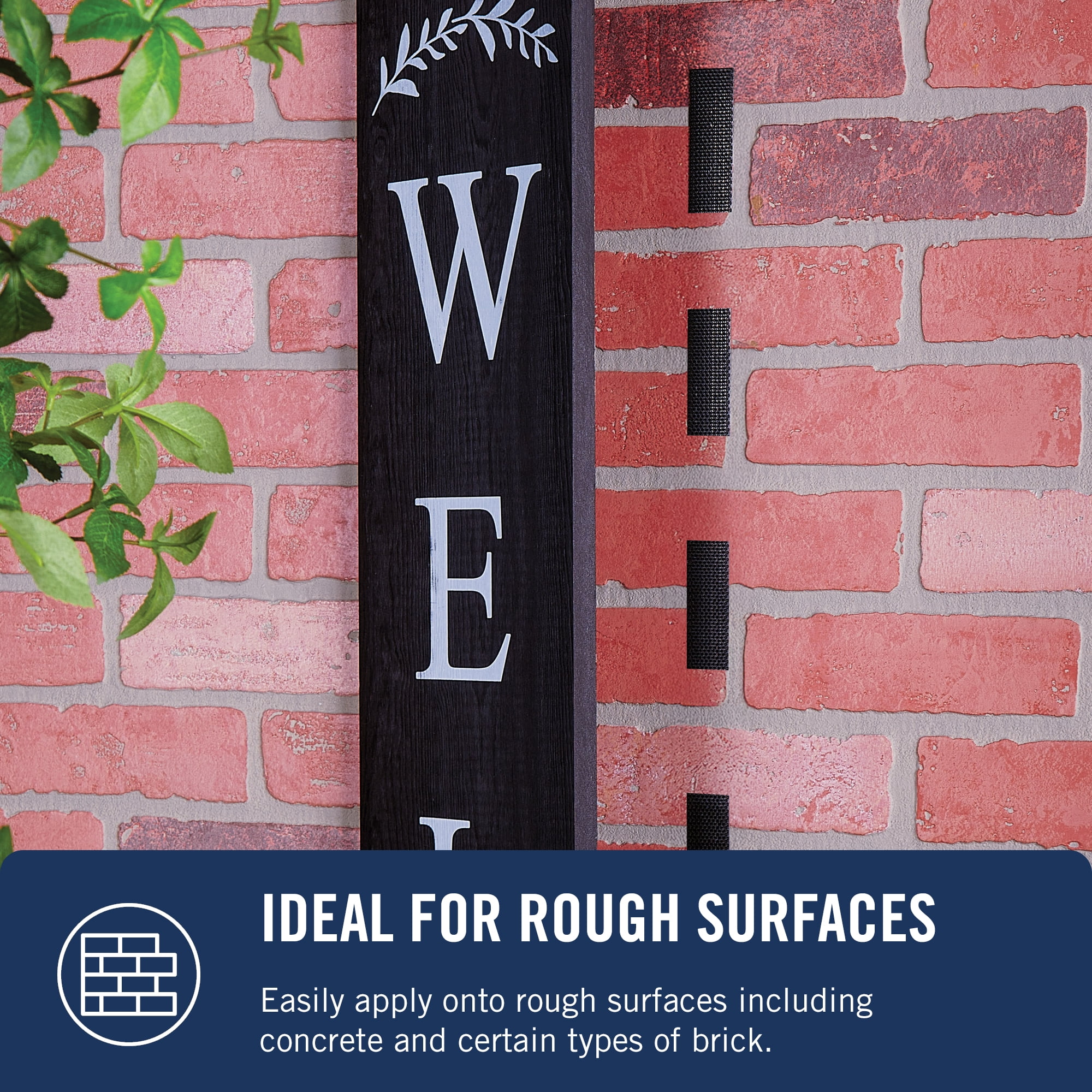 VELCRO Brand PRO Series Rough Surface Fastener Strips, Holds up to 15 lbs on Brick, 3.5 in x 1.5 in, Black, 8 Count