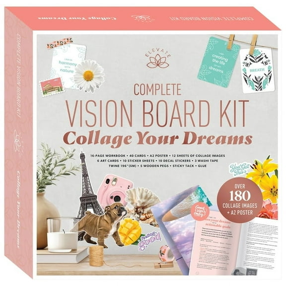 Complete Vision Board Kit Collage Your Dreams, (Hardcover)