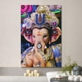 thumbnail image 2 of wall26 Canvas Print Wall Art Vibrant Neon Ganesha Hindu God of Wisdom Statue Nature Religious Photography Realism Decorative Yoga Multicolor Relax/Calm Zen for Living Room, Bedroom, Office - 16", 2 of 5