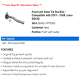 thumbnail image 2 of Front Left Outer Tie Rod End - Compatible with 2001 - 2004 GS430 2002 2003, 2 of 2